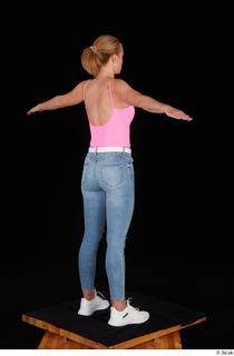 Vinna Reed blue jeans casual pink bodysuit standing t poses…